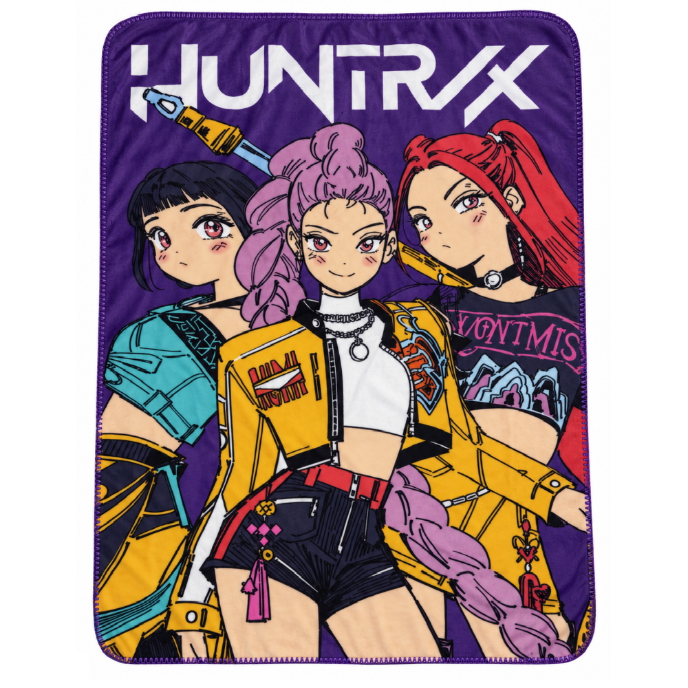 Plaid Kpop Demon Hunters Coperta in Pile 100 X 140 CM Huntrix Rumi Zoey Mira - Kdh2392