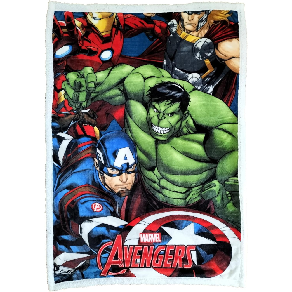 Plaid in Sherpa Avengers MARVEL Coperta Doppio Strato 100 X 140 CM Bambino - Je13517