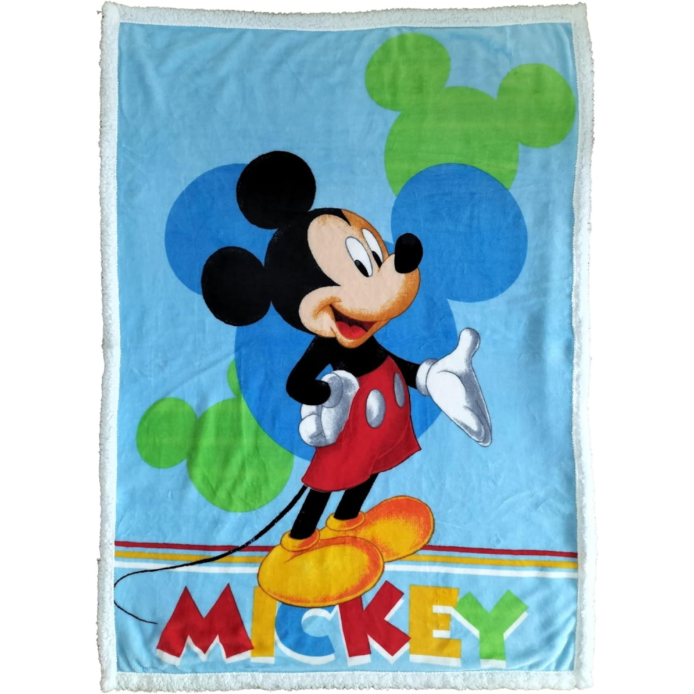 Plaid in Sherpa Topolino DISNEY Coperta Doppio Strato 100 X 140 CM Bambino - Je12440
