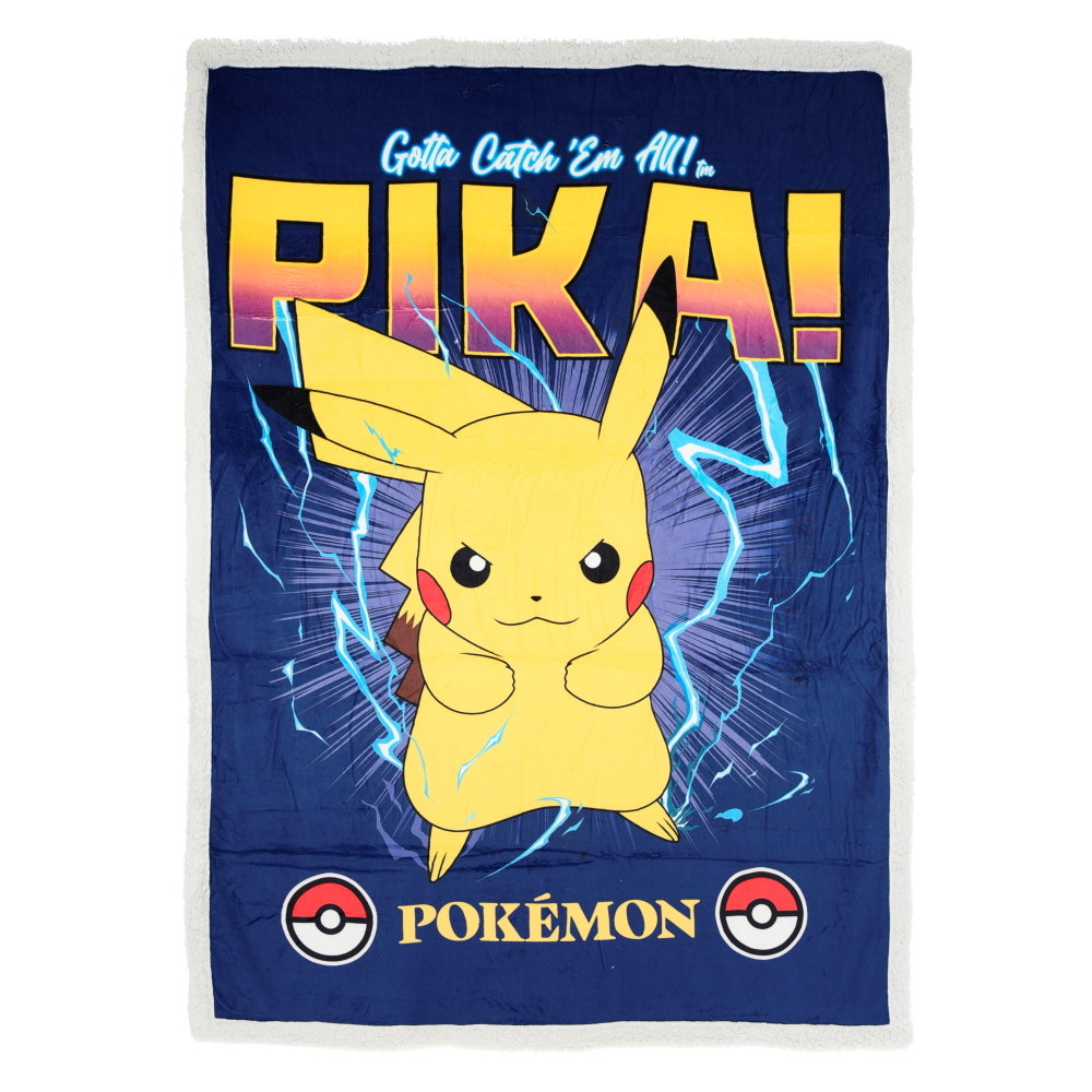 Plaid Pikachu in Sherpa Coperta in 100% Poliestere 380 Gsm 90 X 140 CM per Bambini - Zh46053
