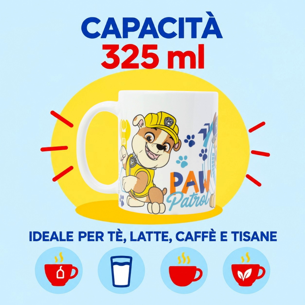 Tazza in Ceramica Paw Patrol Modello Mug 325 Ml in Confezione - 86231