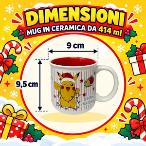 Tazza in Ceramica Pikachu Natale Pokémon Modello Mug 414 Ml - 83077