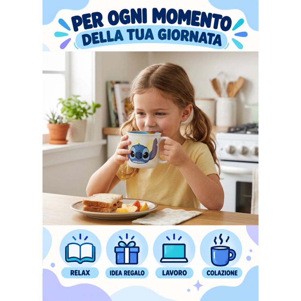 Tazza Mug Stitch DISNEY in Ceramica 470 Ml in Confezione - Stt1366