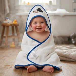 Accappatoio Triangolo Topolino Mickey Mouse DISNEY Neonato Bambino Asciugamano in Cotone - Mic1726/3