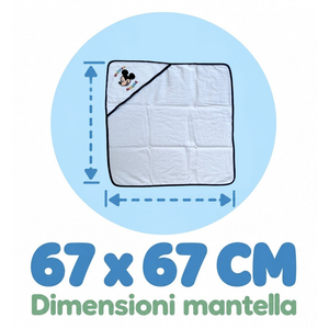 Accappatoio Triangolo Topolino Mickey Mouse DISNEY Neonato Bambino Asciugamano in Cotone - Mic1726/3