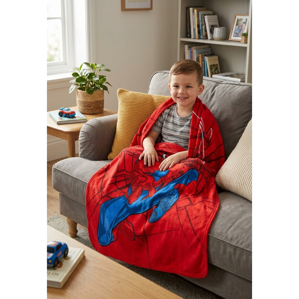 Plaid Spiderman MARVEL Coperta in Pile 220 Gsm 100 X 140 CM per Bambini - Je12229gf