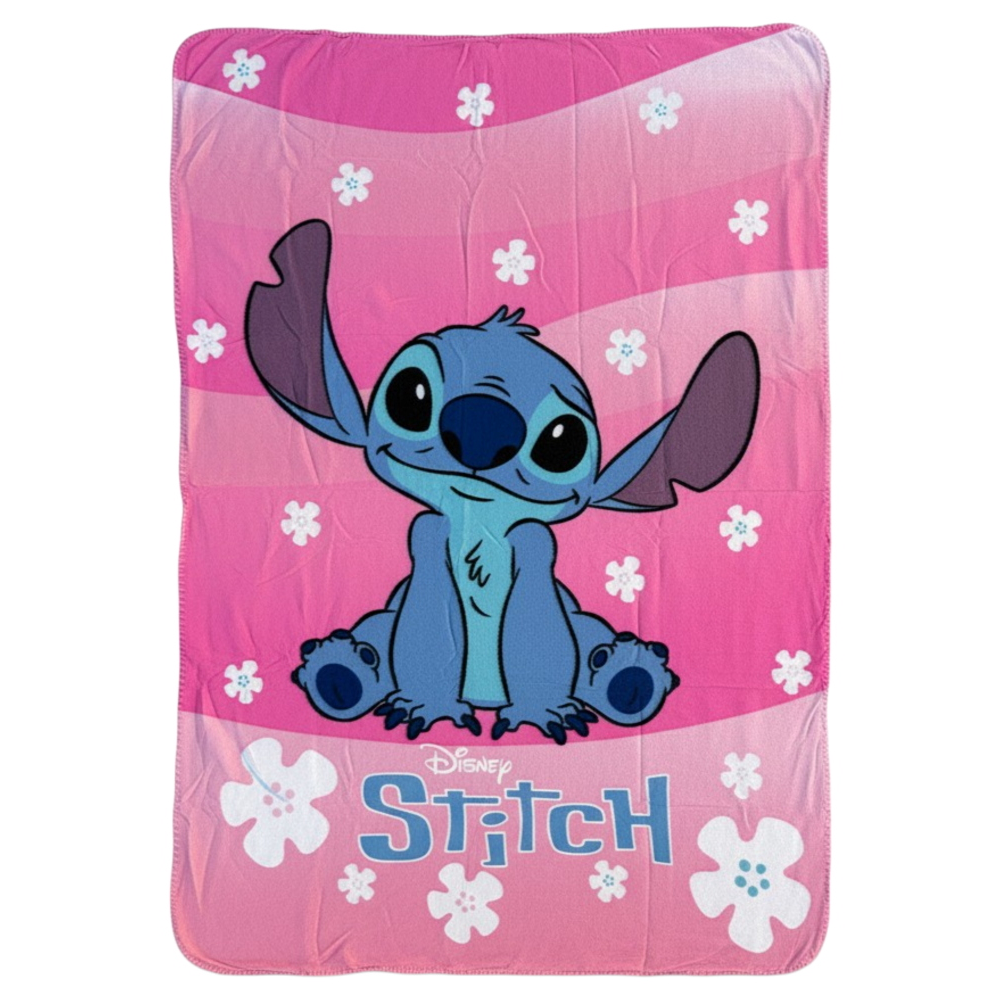Plaid Stitch Rosa DISNEY Coperta in Pile 220 Gsm 100 X 140 CM per Bambine - Je15476gf