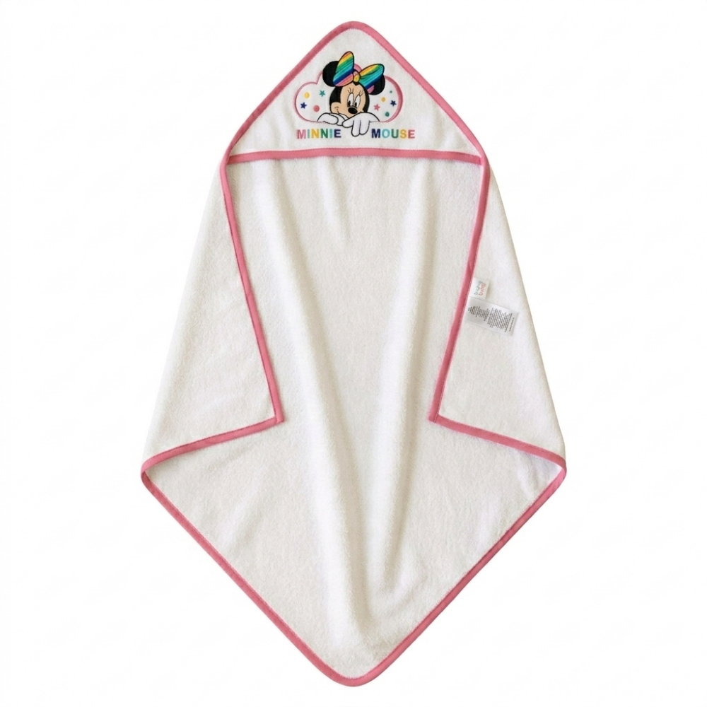 Accappatoio Triangolo Minnie Mouse DISNEY Neonato Bambina Asciugamano in Cotone - Min1727/1