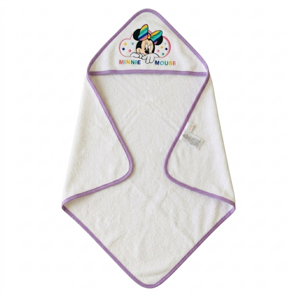 Accappatoio Triangolo Minnie Mouse DISNEY Neonato Bambina Asciugamano in Cotone - Min1727/3