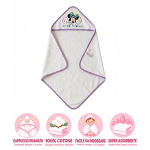 Accappatoio Triangolo Minnie Mouse DISNEY Neonato Bambina Asciugamano in Cotone - Min1727/3