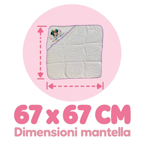 Accappatoio Triangolo Minnie Mouse DISNEY Neonato Bambina Asciugamano in Cotone - Min1727/3