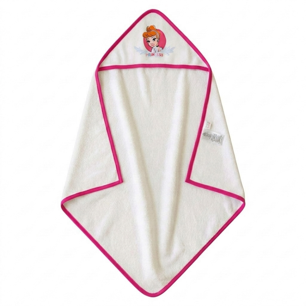 Accappatoio Triangolo Cenerentola Principesse DISNEY Neonata Bambina Asciugamano in Cotone - Pri1633rosascuro
