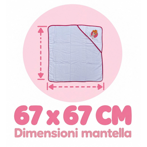 Accappatoio Triangolo Cenerentola Principesse DISNEY Neonata Bambina Asciugamano in Cotone - Pri1633rosascuro