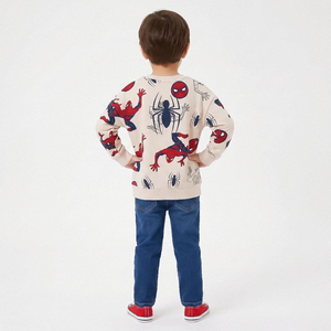 Felpa Spiderman MARVEL Bambino in Misto Cotone Garzato Maglia Felpata - 3508