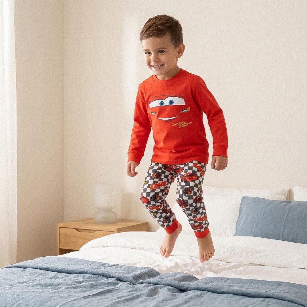 Pigiama Manica Lunga Cars DISNEY in Caldo Cotone Maglia e Pantaloni - 3576