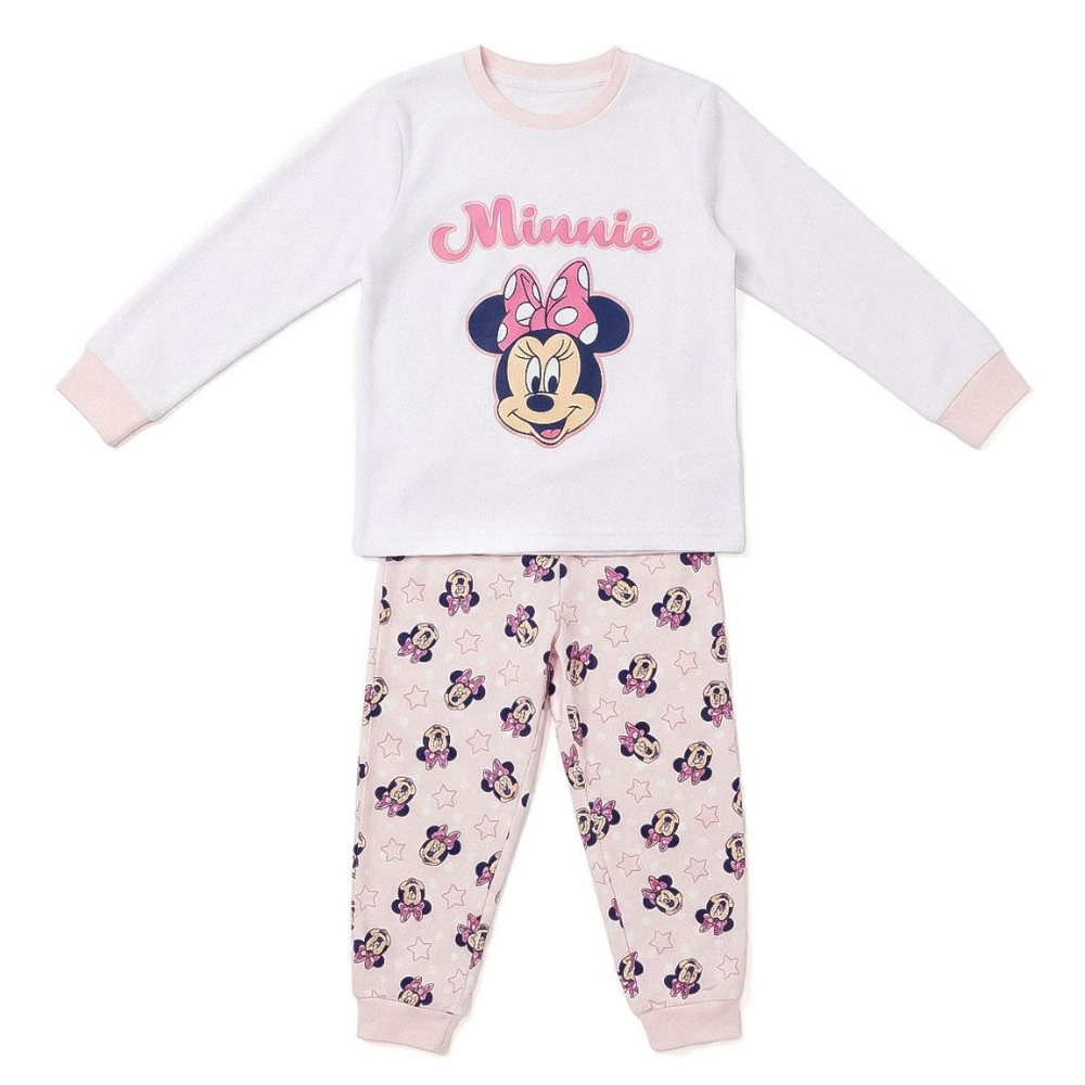 Pigiama Manica Lunga Minnie DISNEY in Caldo Cotone Maglia e Pantaloni - 3577