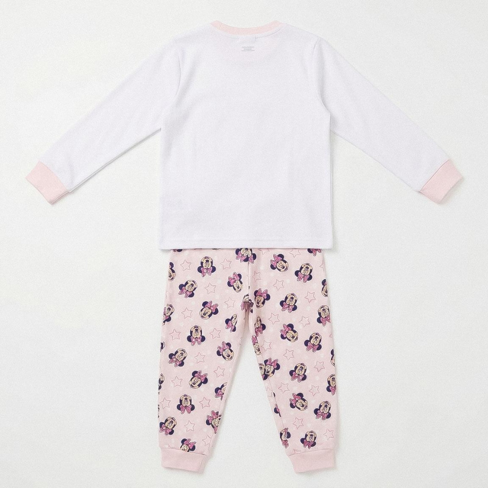 Pigiama Manica Lunga Minnie DISNEY in Caldo Cotone Maglia e Pantaloni - 3577