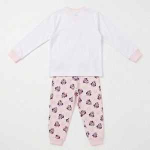 Pigiama Manica Lunga Minnie DISNEY in Caldo Cotone Maglia e Pantaloni - 3577