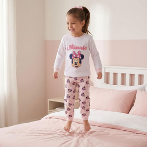 Pigiama Manica Lunga Minnie DISNEY in Caldo Cotone Maglia e Pantaloni - 3577