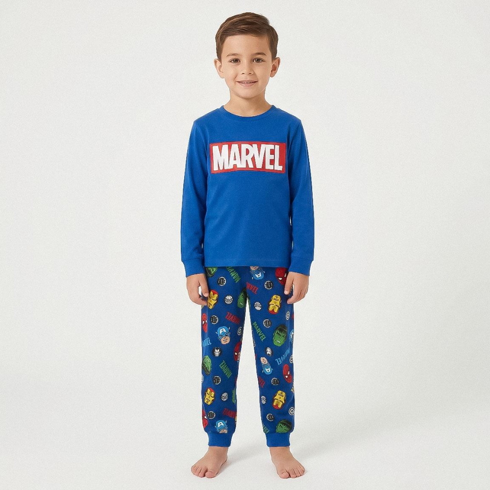 Pigiama Manica Lunga Avengers MARVEL in Caldo Cotone Maglia e Pantaloni - 3616