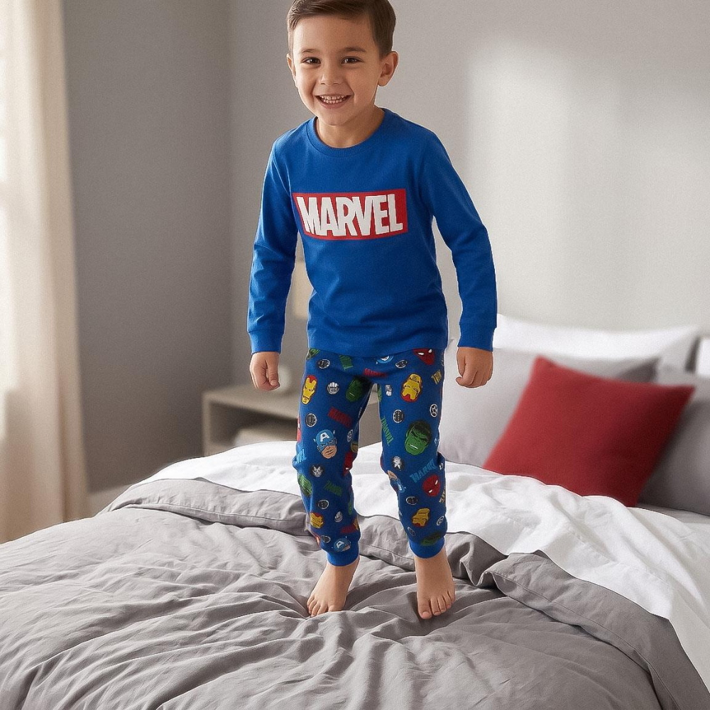 Pigiama Manica Lunga Avengers MARVEL in Caldo Cotone Maglia e Pantaloni - 3616