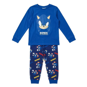 Pigiama Manica Lunga Sonic in Caldo Cotone Maglia e Pantaloni - 3619