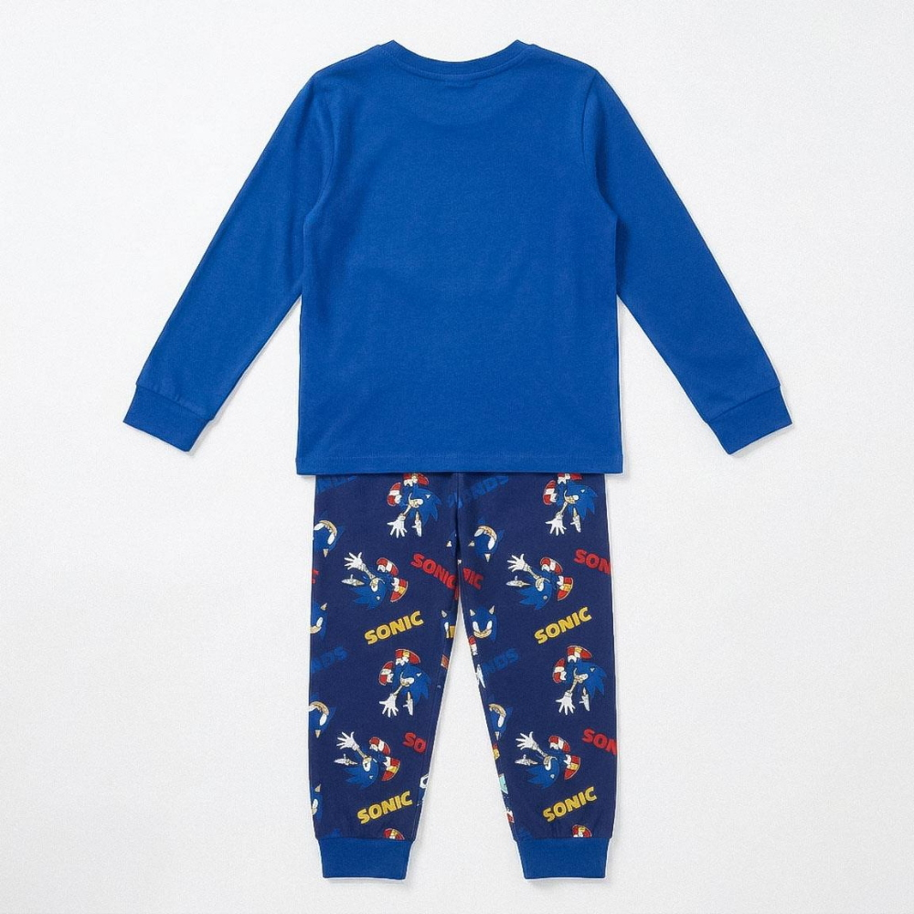 Pigiama Manica Lunga Sonic in Caldo Cotone Maglia e Pantaloni - 3619