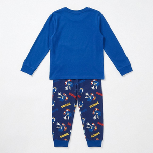 Pigiama Manica Lunga Sonic in Caldo Cotone Maglia e Pantaloni - 3619