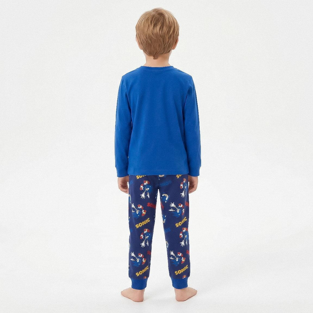 Pigiama Manica Lunga Sonic in Caldo Cotone Maglia e Pantaloni - 3619
