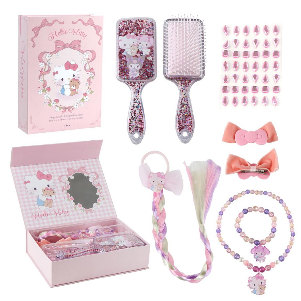 Set Accessori Hello Kitty Sanrio 6 Pezzi Accessori Capelli Bigiotteria - 4195