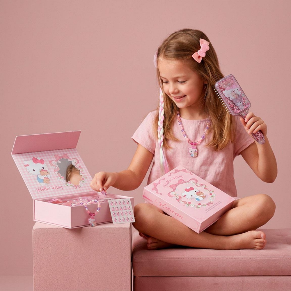 Set Accessori Hello Kitty Sanrio 6 Pezzi Accessori Capelli Bigiotteria - 4195