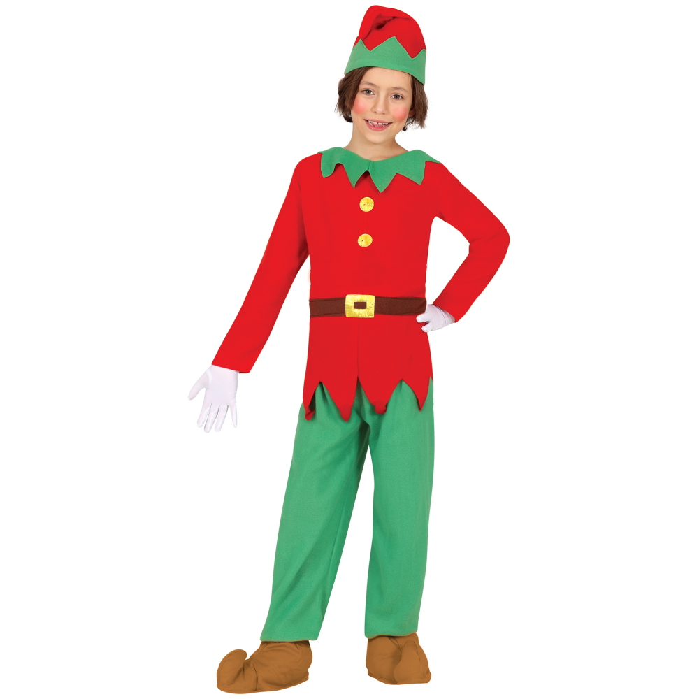 Costume Elfo Natalizio Bambino Travestimento Aiutante Babbo Natale Recita - 4245