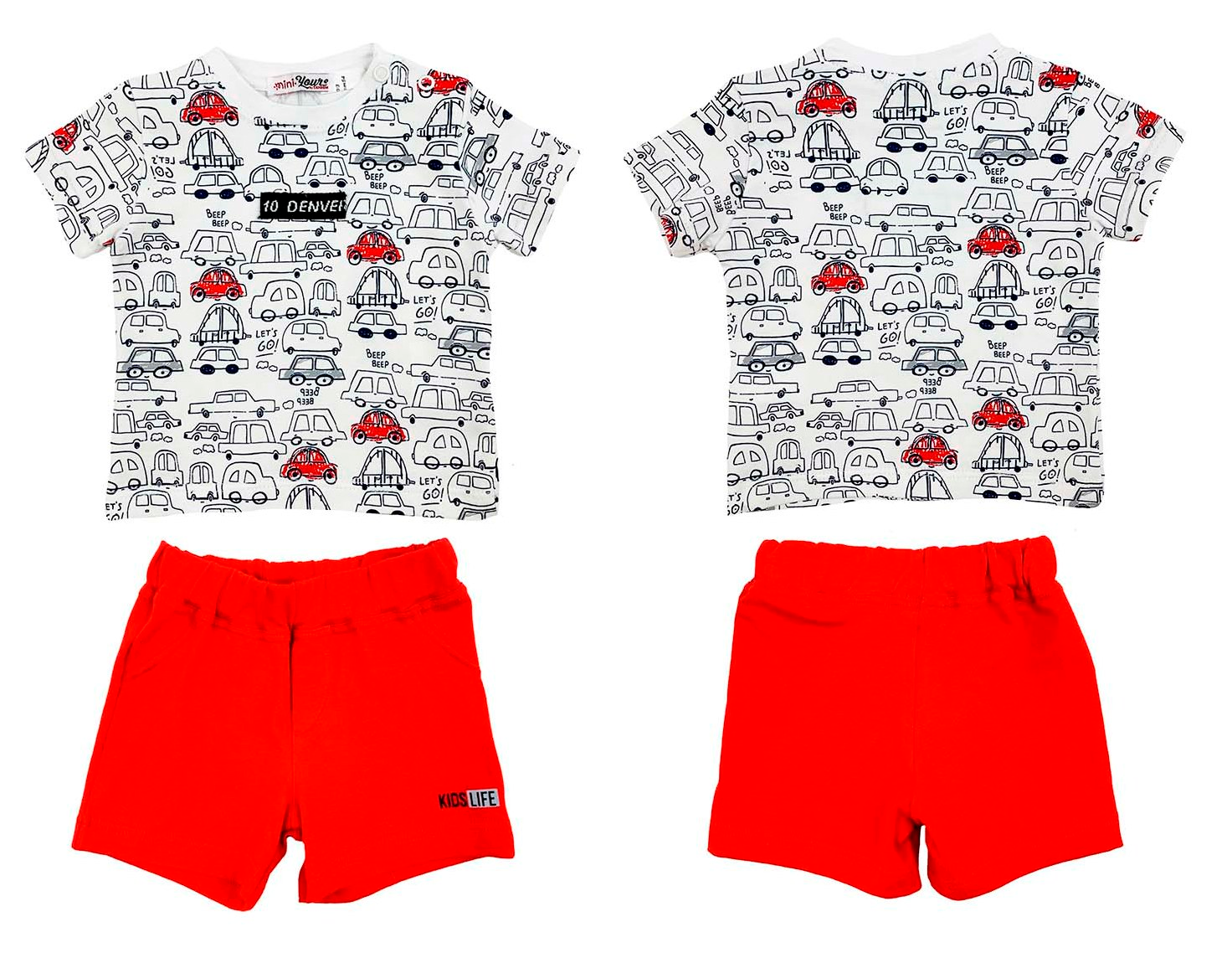 Completo Short + T-Shirt Yours Culla Neonato 3/12 Mesi - Y6517