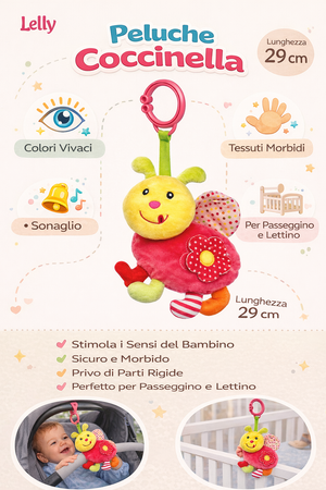Peluche Coccinella con Giochi Neonato Cm. 29 Venturelli - 785114/1