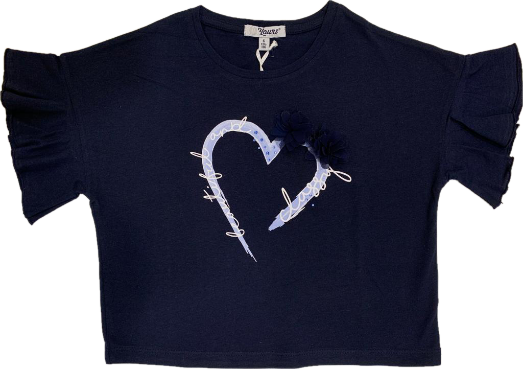 T-Shirt Yours Manica Corta Bianco Bambina 3/7 Anni - Y8143