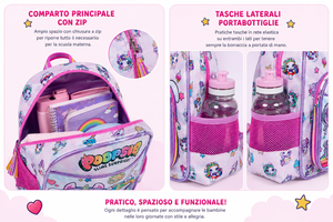 Zaino Asilo Poppies Surprise Unicorn Scuola Bambina Cm.29x25x11-20216