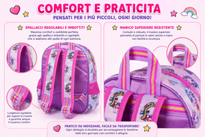 Zaino Asilo Poppies Surprise Unicorn Scuola Bambina Cm.29x25x11-20216