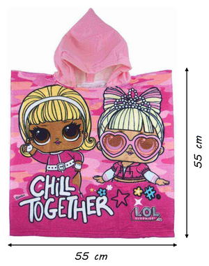 Poncho Mare Lol Surprise Asciugamano Accappatoio Microcotone Cm110x55 100%pl- lo 0075