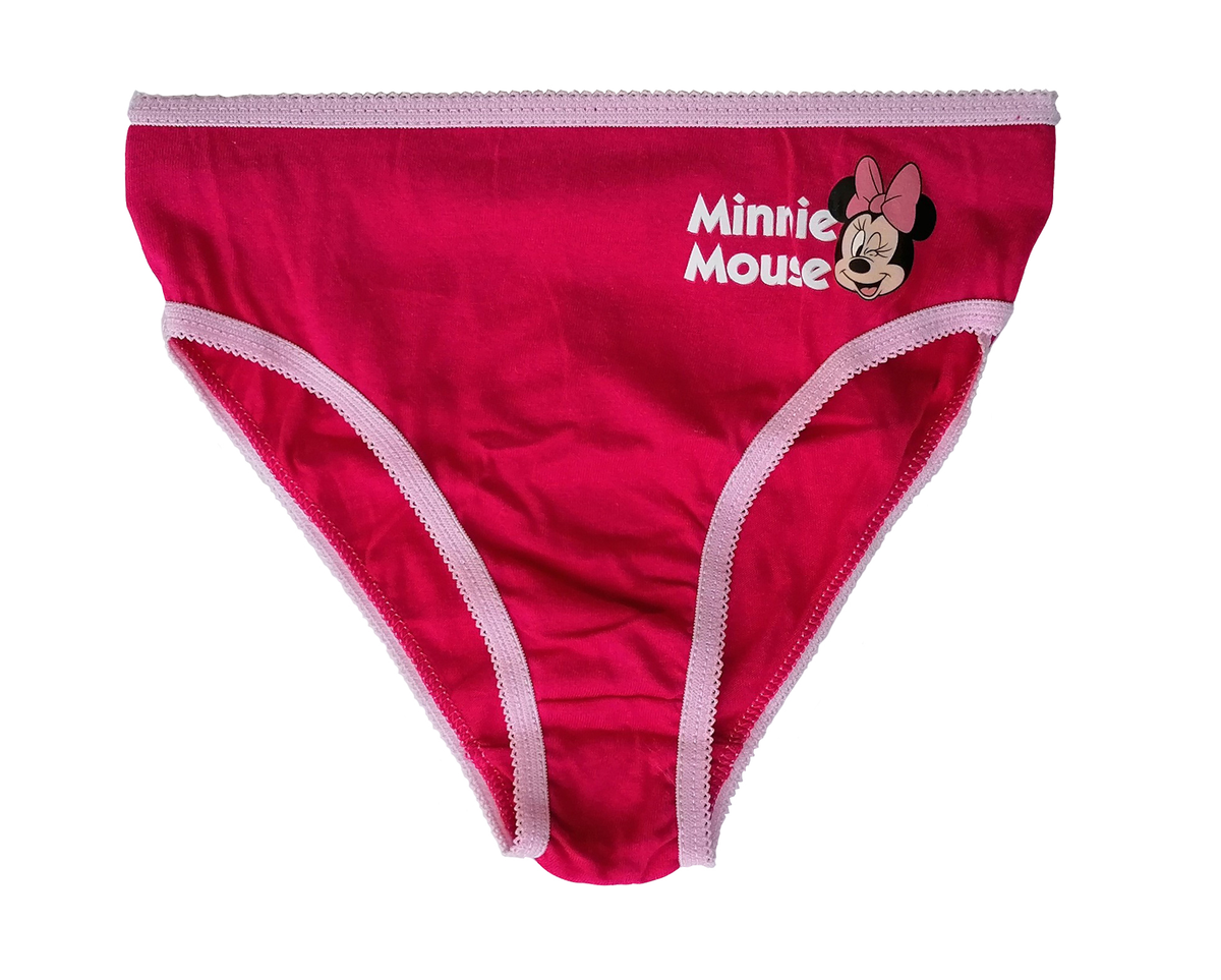 Set 3 Mutandine Minnie Mouse DISNEY Slip 100% Cotone 3/8 Anni Bambina - 0674