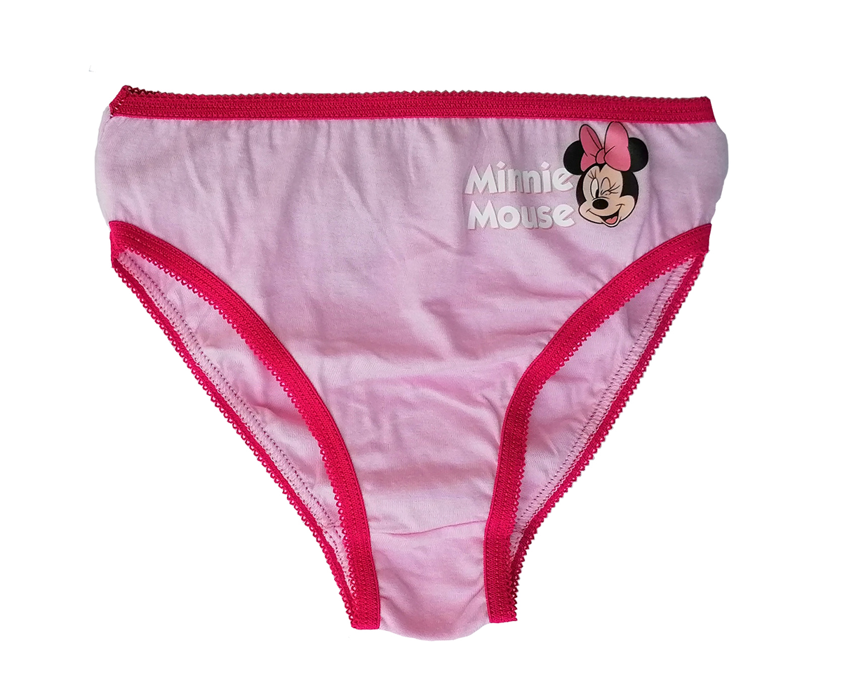 Set 3 Mutandine Minnie Mouse DISNEY Slip 100% Cotone 3/8 Anni Bambina - 0674