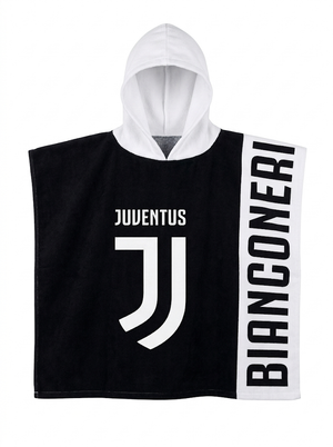 Poncho Mare Juventus Campioni Bianconeri Asciugamano Accappatoio Microcotone Cm110x55 100%pl- Ju50191