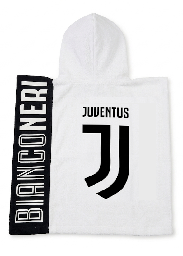 Poncho Mare Juventus Campioni Bianconeri Asciugamano Accappatoio Microcotone Cm110x55 100%pl- Ju50191