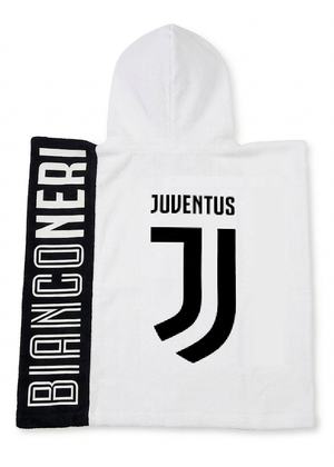 Poncho Mare Juventus Campioni Bianconeri Asciugamano Accappatoio Microcotone Cm110x55 100%pl- Ju50191