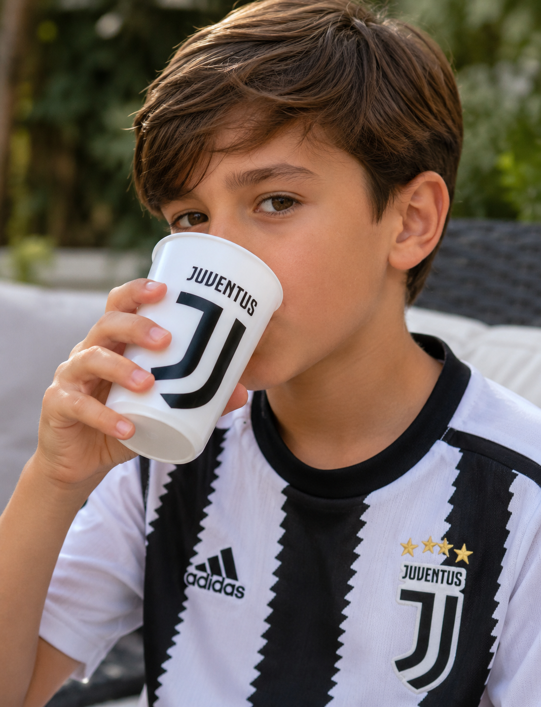 Bicchiere Juventus Campioni Bianconeri Plastica Ml.260 Cm. 10x7,5 - C02jv