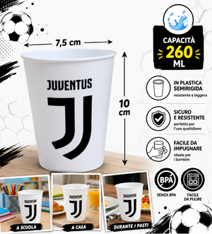 Bicchiere Juventus Campioni Bianconeri Plastica Ml.260 Cm. 10x7,5 - C02jv