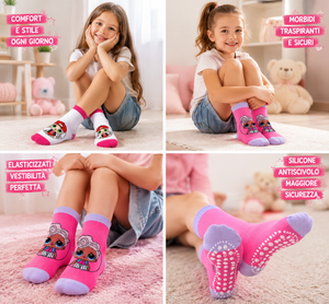 Calzini Antiscivolo Lol Surprise in Cotone Mercerizzato 4 Paia 2 Immagini 31/34  - Lol2606/mix34