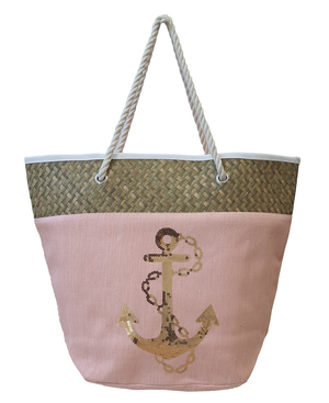Borsa Mare Ad Trend in Paglia Borsa Spiaggia Tempo Libero Paillettes 55 X 18 X H.41 CM - 66628/r