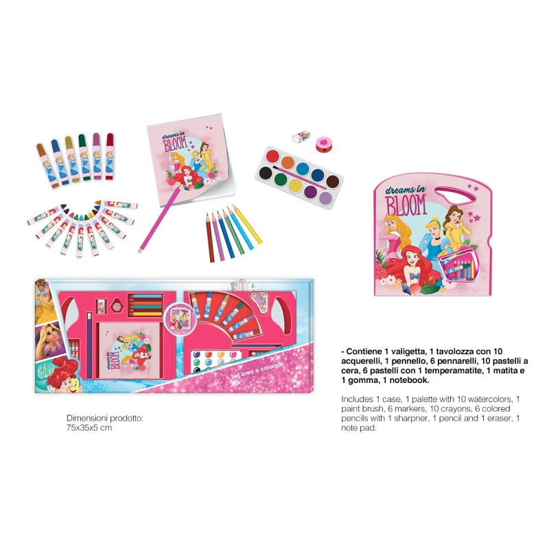 Valigetta Colori Principesse DISNEY 30 Pezzi in Confezione Regalo Tempo Libero Bambina - Pr0650