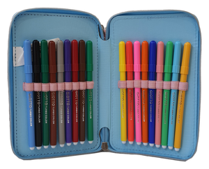 Astuccio Scuola 3d Frozen Ii DISNEY Elsa Anna Multiscomparto 3 Zip Portacolori Pennarelli Giotto - Fr0794