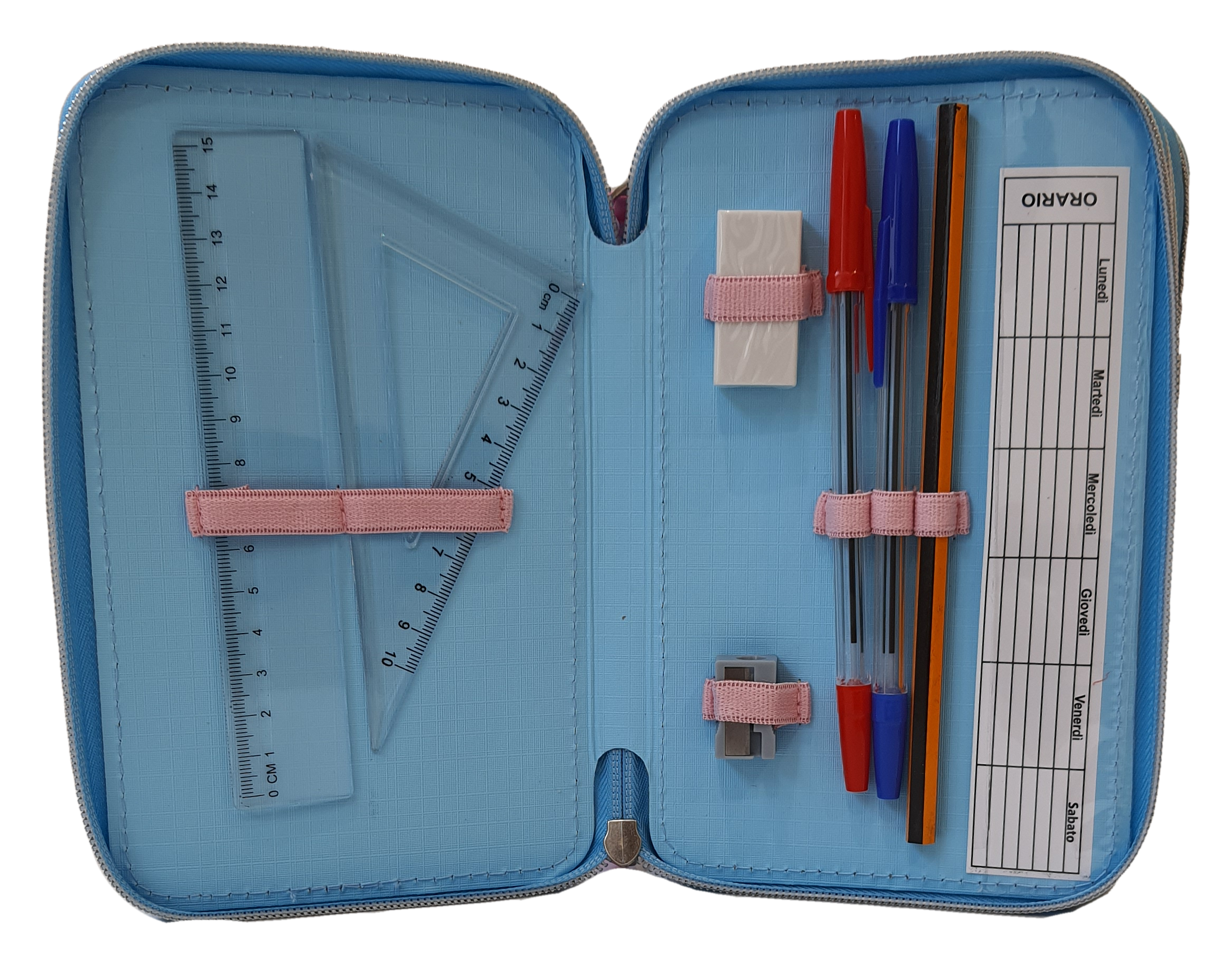 Astuccio Scuola 3d Frozen Ii DISNEY Elsa Anna Multiscomparto 3 Zip Portacolori Pennarelli Giotto - Fr0794